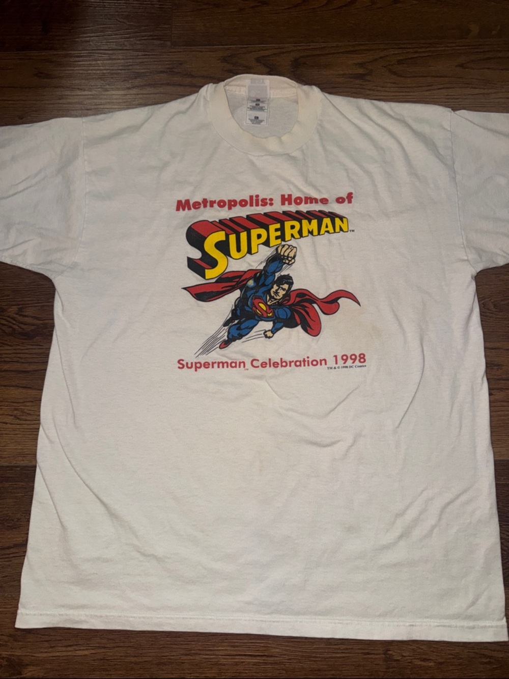 Vintage 1998 Superman Celebration Graphic Tee from Metropolis - Adult XL
